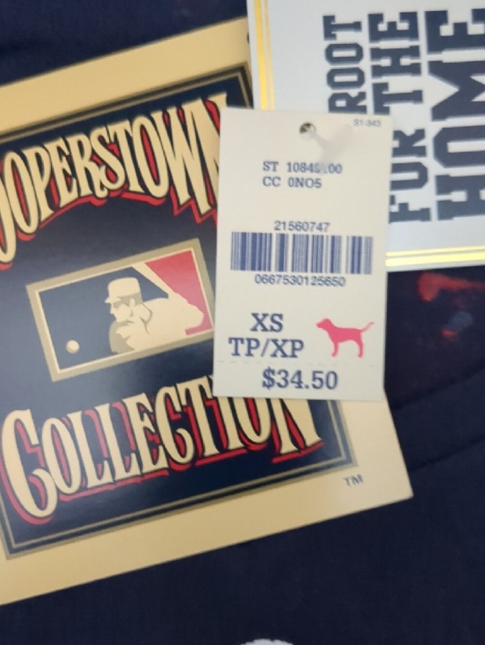 PINK Victoria's Secret baseball Navy Tee Red 'LOVE PINK' Graphic - Picture 7 of 8